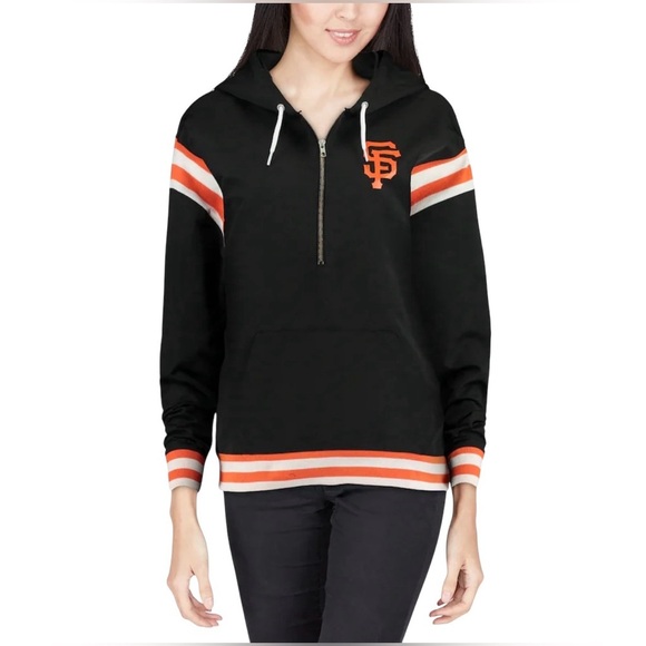 SF Giants Victoria’s Secret PINK X MLB Black Anorak Half-Zip Jacket Women’s M - Picture 1 of 6